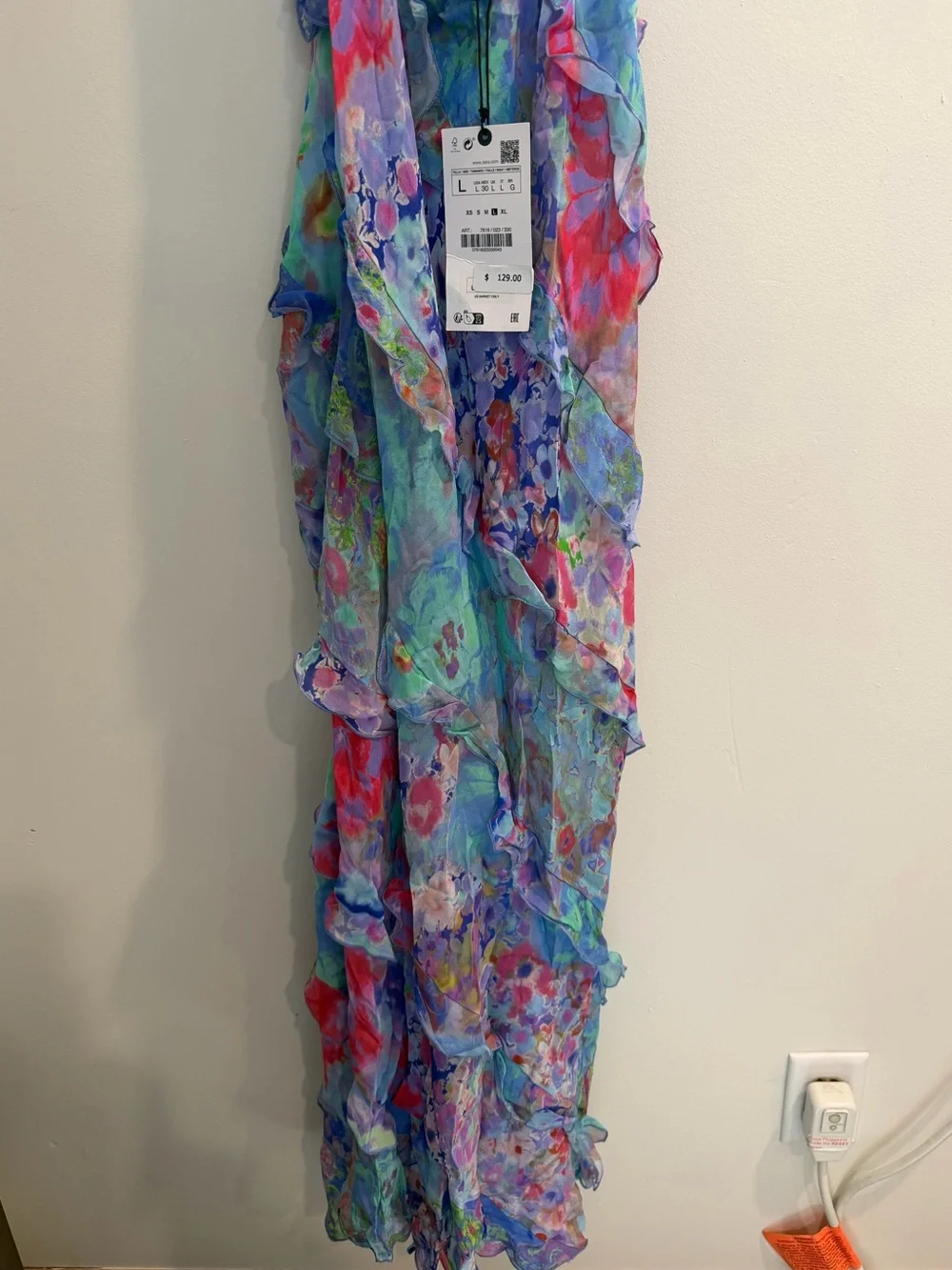 Zara Multicolor Floral Halter Dress - Picture 4 of 7